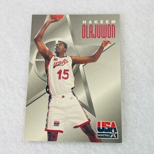 1996 SkyBox USA Basketball Hakeem Olajuwon Card 6 Texaco Houston Rockets Dream